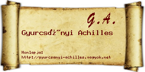 Gyurcsányi Achilles névjegykártya